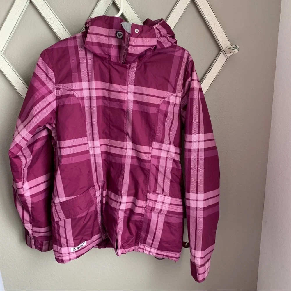 Roxy Women's Small Plaid Snowboarding Jacket - Picture 1 of 14